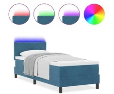 LED Čiužinio Lova Tamsiai mėlyna 80 x 200 cm Aksomas