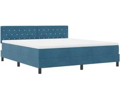 LED Čiužinio Lova su LED Tamsiai mėlyna 180 x 200 cm Aksomas