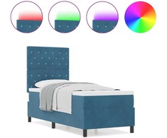 LED Čiužinio Lova Tamsiai mėlyna 80 x 200 cm Aksomas