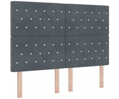 LED Čiužinio Lova Tamsiai pilka 140 x 200 cm Aksomas