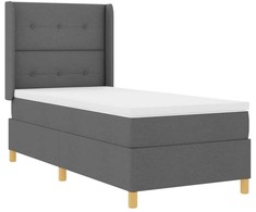 Kiemas lova su LED juostelėmis Pilka 90 x 190 cm audinys