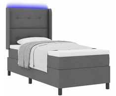 LED Čiužinio Lova Tamsiai pilka 90 x 190 cm audinys