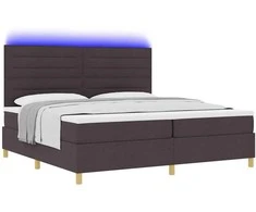 LED Čiužinio Lova Tamsiai rudas 200 x 200 cm audinys