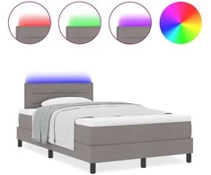 Kiemas lova su LED juostelėmis Tortora 120 x 200 cm audinys