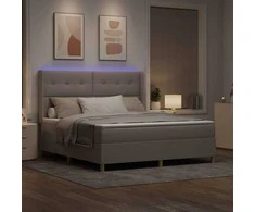 Kiemas lova su LED juostelėmis Tortora 180 x 200 cm audinys