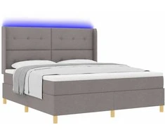 Kiemas lova su LED juostelėmis Tortora 180 x 200 cm audinys