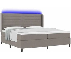 LED Čiužinio Lova su čiužiniu Taupe 200 x 200 cm audinys