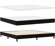 Kiemas lova su galvūgalio Juodas 200 x 200 cm Aksomas