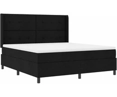 Kiemas lova su pagalve Juodas 200 x 180 cm audinys