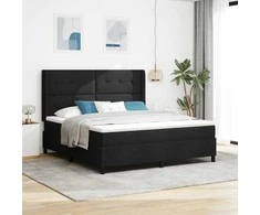 Kiemas lova su pagalve Juodas 200 x 180 cm audinys