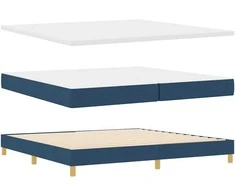 Kiemas lova su čiužiniu Mėlyna 200 x 200 cm audinys