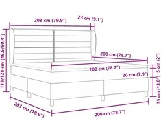 Kiemas lova su čiužiniu Šviesiai pilka 200 x 200 cm audinys