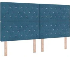Kiemas lova su čiužiniu Tamsiai mėlyna 180 x 200 cm Aksomas