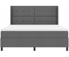 Kiemas lova su pagalve Tamsiai pilka 200 x 180 cm audinys