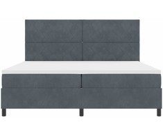Kiemas lova su galvūgalio Tamsiai pilka 200 x 200 cm Aksomas