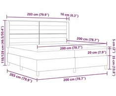 Kiemas lova su čiužiniu Tamsiai pilka 200 x 200 cm audinys