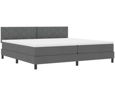 Kiemas lova su pagalve Tamsiai pilka 200 x 200 cm audinys