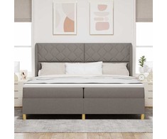 Kiemas lova su galvūgalio Taupe 200 x 200 cm audinys