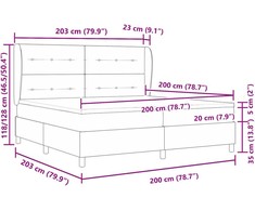 Kiemas lova su galvūgalio Taupe 200 x 200 cm audinys