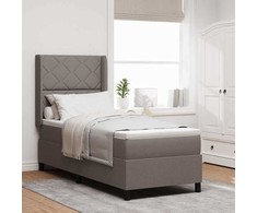 Kiemas lova su pagalve su galvūgalio Taupe 190 x 90 cm audinys