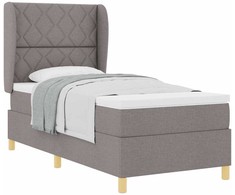 Kiemas lova su galvūgalio Taupe 200 x 90 cm audinys