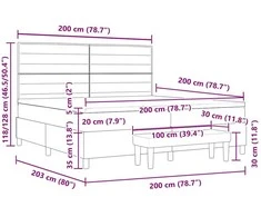 Kiemas lova su galvūgalio Tortora 200 x 200 cm audinys