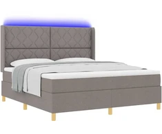 Kiemas lova su LED juostelėmis Tortora 180 x 200 cm audinys