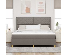 Kiemas lova su LED juostelėmis Tortora 180 x 200 cm audinys
