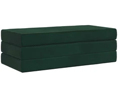 Čiužinys Sulankstomas Sofos Lova 120 x 67 x 45 cm Tamsiai žalia