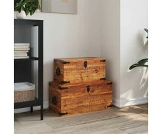 Daiktadėžės komplektas, 2 dalys, tvirta mango mediena
