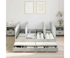Lova su daiktų laikymo vieta su stalčių Betono pilka 140 cm