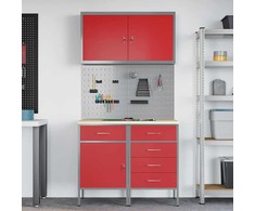 Darbo spinta 5 pcs Raudona Inžinerinė mediena ir plienas
