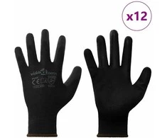 Darbo pirštinės 12 pcs Juoda 8 / m Poliesteris
