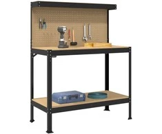 Darbo stalas su lentyna su saugykla Juodas 114 x 54 x 145 cm
