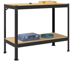 Darbo stalas su lentyna su saugykla Juodas 115 x 55 x 91 cm