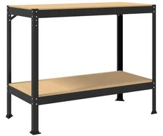 Darbo stalas su lentyna su saugykla Juodas 115 x 55 x 91 cm
