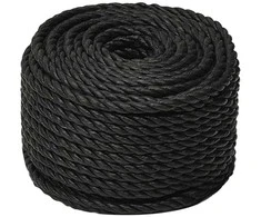 Darbo virvė, juodos spalvos, 10mm, 50m, polipropilenas