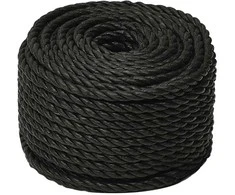 Darbo virvė, juodos spalvos, 12mm, 50m, polipropilenas