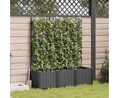 Sodo vazonas 3 pcs Juodas 120 x 40 x 143 cm Plastmasė
