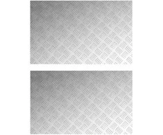 Laiptų danga Stačiakampio 2 pcs Sidabro 80 x 50 cm Aliuminis