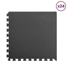 Baseino grindų kilimas 24 pcs Juoda 8,64 ㎡ EVA puta