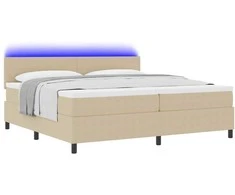 LED Čiužinio Lova Šviesiai pilka ir balta. 200 x 200 cm