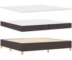 Kiemas lova su čiužiniu Tamsiai ruda 200 x 200 cm audinys