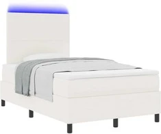 LED Čiužinio Lova su galvūgalio Kremas ir balta 120 x 200 cm