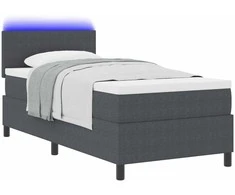 LED Čiužinio Lova Tamsiai pilka ir balta 90 x 200 cm