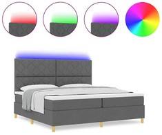 LED Čiužinio Lova Tamsiai pilka 200 x 200 cm audinys