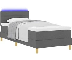 LED Čiužinio Lova Tamsiai pilka 100 x 200 cm audinys
