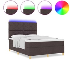 LED Čiužinio Lova Tamsiai rudas 160 x 200 cm audinys