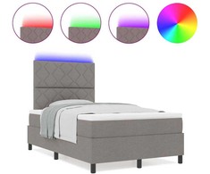 Kiemas lova su LED juostelėmis Tortora 120 x 190 cm audinys