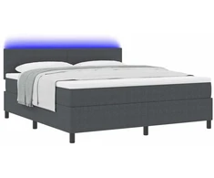 LED Čiužinio Lova Tamsiai pilka ir balta 180 x 200 cm